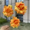 3 Cabezas de Rosa Pequeñas con Pétalos Desplegables, Flores Artificiales, Flores Falsas para Boda y Decoración del Hogar, Venta al por Mayor