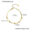 Cadena de Hueso de Serpiente Plana de Acero Inoxidable Colgante de Corazón con Lazo de Diamante Conjunto de Pulsera y Collar Accesorios para Mujer Chapado al Vacío en Oro