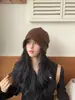 Nuevo Estilo Gorro Plegable de Mezcla de Lana para Otoño e Invierno, Cálido y que Afina el Rostro, Gorro Versátil para la Cabeza, Gorro de Punto para Circunferencia de Cabeza Grande
