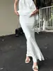 2026 Chica Sexy Caliente Vibras Blanco Puro Deseo Sexy Estilo Francés Gama Alta Verano para Mujer Top sin Tirantes con Cinta