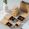Caja de joyería de papel Kraft directa de fábrica, caja de joyería con cajón, caja de joyería negra para anillos, collares y pendientes.