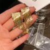 Europa e Estados Unidos exagerado metal vento borla brincos cadeia moda temperamento Coringa maré brincos de alta qualidade jóias por atacado mulheres