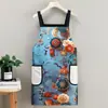 Novo Avental de Proteção Ambiental Cozinha Doméstica Impermeável Estilo Étnico Especial para Catering Cintura Cintura Roupa de Trabalho para Garçom Feminino