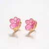 Serie Gota de Aceite Xuping Pendientes Rusos Estilo Vintage Flor de Durazno Pendientes Chapados en Aleación de Cobre 18k Venta al por Mayor para Mujeres