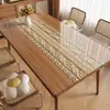 Tapete de Mesa Transparente Mantel Rectangular Impermeable y a Prueba de Aceite Sin Lavado Vidrio Suave de PVC Superficie de Mesa Tapete Protector Semitransparente Tapete de Mesa