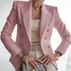 Ropa Popular Transfronteriza para Mujer Aliexpress Amazon Otoño e Invierno Nuevo Color Puro Moda Casual 2025 Traje Chaqueta Corta para Mujer