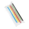 1000 Canudos Descartáveis para Bubble Tea, Canudos Grossos, Embalados Individualmente, Canudos Grandes de Plástico Transparente Coloridos Atacado