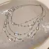 Collar de Cristal Bohemio Multicapa con Cuentas Diseño Estilo Festivo Cadena Clavicular de Nicho Collar de Lujo Ligero de Gama Alta para Mujeres