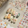 Adesivos Tomoni para Unhas com Relevo Populares DIY Outono Retrô Adesivos para Unhas Adesivos de Folha de Bordo Vermelha Unhas Artísticas Estilo Misto