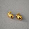 INS Estilo Cool Diseño Simple de Nicho Chapado en Oro Latón Aguja de Plata 925 Pendientes Elegantes con Forma de Huevo Pendientes para Mujer