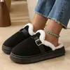 2026 Pantufas de Algodão Femininas Inverno Interno Casa Sapatos Birkenstock Pantufas Peludas de Solado Grosso Quente Confortável Solado Macio