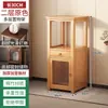 Estante de gabinete de té estilo chino de madera maciza, estante de exhibición de té para sala de té pequeña, soporte moderno minimalista para tazas de té