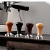Pó de Café Prensa Pó Martelo Cabo de Madeira de Faia Aço Inoxidável Martelo de Pó 51/53/58mm Ferramentas para Máquina de Espresso