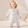 Saco de dormir acolchado de algodón y seda de morera con piernas separadas de 120 g para bebés y niños pequeños, edredón anti-patadas puro para niños de otoño e invierno, saco de dormir de manga larga para bebé