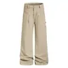 Pantalones cargo rectos multibolsa retro americanos para hombre y mujer, holgados de pierna ancha, versátiles, de marca moderna, pantalones casuales
