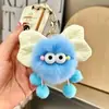 Piel de Conejo Rex Imitación Nuevo Lazo Creativo Bola de Carbón Duende Mochila Colgante Muñeco de Peluche Llavero de Coche Colgante