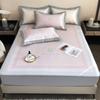 Conjunto de Três Peças de Mat de Seda de Gelo Estampado Digital Classe A Verão Espessado Antibacteriano Lavável Lençol de Cama de Luxo Acessível Mat para Ar Condicionado