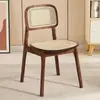 Silla Camman de Madera Maciza Directa de Fábrica Madera de Caucho Ratán Respaldo Tejido Silla de Comedor Vintage Silla de Café para Restaurante Francés B&B
