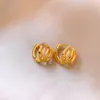 Pendientes Redondos Huecos Dorados Estilo Nuevo 2026 para Mujer, Simples, Ligeros, Lujosos, de Gama Alta, Elegantes, Pendientes Pequeños y Exquisitos