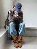 Botas femininas retrô francesas estilo coreano, bico fino, cano justo, com fivela de cinto, novidade outono 2026, elegantes, salto grosso, moda, tornozeleiras