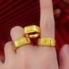 Joyería de Oro Arena Vietnamita Fu Cai Anillo para Hombre Lujo Ligero Anillo de Oro para Personas de Mediana Edad y Mayores Puesto de Anillos Abierto Venta al por Mayor