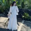 Colección de Verano 2025: Nuevo Conjunto de Falda-Pantalón con Encaje Bordado Pesado Estilo Chino, Vestido de Hada Versátil y Elegante, Atuendo Dulce de Dos Piezas