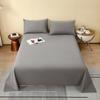 Sábana de Algodón Cepillado Clase A, Compra Individual, 100% Algodón, Cubrecama Gris para Dormitorio, Juego de Tres Piezas, Estilo Sábana Ajustable, Cama Individual