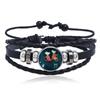 Punk Gema Luminosa 12 Constelações Pulseira de Couro Vaca Personalizada Tecida Net Red Vento Pulseira 12 Constelações Pulseira de Couro