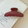 Yhj Accesorios para el Cabello Nuevo Estilo Navideño Pinza para el Cabello Pinza de Garra Acrílica de Cuadros Rojos Tamaño Grande para la Parte Posterior de la Cabeza Peinado Pinza de Tiburón