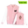 Uniforme de béisbol Slam Dunk estampado chaqueta negra primavera y otoño cuello alto estilo casual americano chaqueta de béisbol chaqueta para mujer