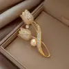 Broche de Perla de Cristal para Mujer, Corsage Completo de Diamantes, Pin Grande, Hebilla para Chal, Pin de Solapa Estilo Coreano, Accesorio para Vestidos, Tulipán