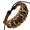 Nueva pulsera de cuero con cuentas al por mayor pulsera vintage joyería de moda Yiwu pequeña mercancía