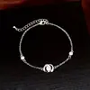 Pulseira Pingente Redondo de Zircônia Banhada a Ouro Real 18k Feminina Leve de Luxo Alta Qualidade Simples na Moda Versátil Joia de Mão