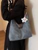 Bolso de gran capacidad para mujer 2023 nuevo otoño e invierno lona mezclilla bolso tote bolso de clase para estudiante universitario bolso de hombro axilar