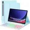 Funda Protectora con Teclado Bluetooth RGB Retroiluminado Desmontable para Samsung Tabs10Lite S11S9Fe Estuche de Cuero