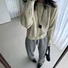 Cardigã de tricô grosso e macio estilo retrô coreano com gola redonda para mulheres, nova coleção outono/inverno, com mangas raglan, jaqueta suéter de comprimento curto