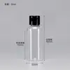 Botellas de Plástico Transparentes con Tapa abatible en stock 30 50 100ml Flexibles para Loción Cosmética Botellas Dispensadoras con Tapa de Mariposa