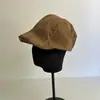 Sombrero de Avión con Visera de Pato en Cuero Mate Estilo Lujo Ligero para Niñas Otoño e Invierno Retro Literario y de Gama Alta Cálido Sombrero de Pintor