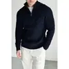 Nuevas camisetas tipo polo de otoño e invierno, suéteres de punto, estilo "old money" para hombre, cuello camisero, patrón de trenza, venta al por mayor de fábrica transfronteriza