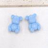 Oso violento en posición sentada, macarrón, oso tridimensional, cuentas con agujeros verticales, cuentas sueltas, cadena para teléfono móvil DIY, accesorios de joyería acrílica