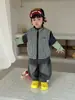 Chaqueta Chaleco de Cuadros para Niños Otoño 2026 Nuevo Estilo Coreano Ropa para Niños Conjunto de Jeans para Niños Ropa de Otoño para Bebés Niños