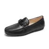 Mocasines para Hombre con Anillo Azul Piel Redonda Sin Cordones Zapatos de Verano Transpirables Casuales de Piel para Hombre
