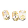 Cristal Branco Madeira Dourada Água Fogo Terra Cinco Elementos Estampagem a Quente Balde Contas Contas Redondas Contas Soltas Pulseira Pulseira Contas de Buda Acessórios DIY Joias