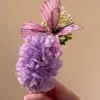 Pinza para el pelo de flor de mariposa artificial morada súper de hada para mujer 2025 Nuevo Pinza Lateral Pinza de Pato Peinado