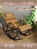 Sillón de Ratán Relajante, Sillón Reclinable de Ratán, Mecedora para Personas Mayores, Mecedora para Adultos con Respaldo, Uso en Casa de Verano, Siesta en Balcón de Ocio