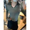 Mochie Rosto Liso Menina Coreana Fibra de Vinagre Tencel Mistura de Lã Gola Polo Casual Manga Longa Camisa Base MQ1953