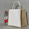 Muji muji punto al por mayor saco liso diy pintado a mano yute regalo portátil impresión de logo personalizado