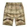 Shorts Masculino de Sarja Xadrez Verão 2024 Novos Calças Médias Seda Gelada Finas Roupa de Trabalho Casual Esportiva Calças Masculinas de Cinco Quartos