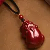Mineral Cru Cinábrio Areia Dourada Roxa Pingente Pixiu Ano Zodiacal Colar Pixiu Grande Unissex Pingente de Cinábrio Atacado