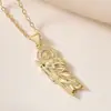 Aogu Joyería Religiosa Transfronteriza Chapado en Cobre Oro de 18 Quilates Incrustado con Circonita Colgante de Collar de Dios de la Muerte Sacerdote para Mujeres Collar Personalizado Nuevo